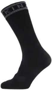 Sealskinz Waterproof Warm Weather Mid Length Sock With Hydrostop Black/Grey L Calcetines de ciclismo