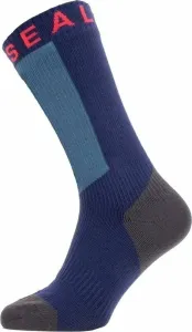 Sealskinz Waterproof Warm Weather Mid Length Sock With Hydrostop Navy Blue/Grey/Red M Calcetines de ciclismo