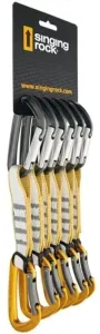 Singing Rock Colt 6Pack Quickdraw Grey-Yellow Solid Straight/Solid Bent Gate Mosquetón de escalada