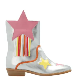 Stella Mccartney Girls Cowboy Boots Silver EU 31