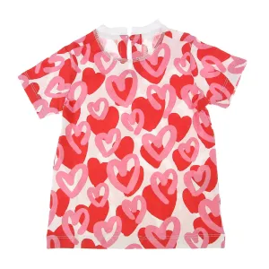 Stella Mccartney Girls Love Heart Print T-shirt White 6Y