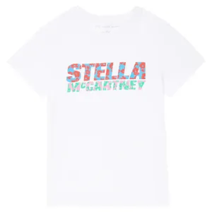 Stella Mccartney Girls Floral Logo T-shirt White 6Y