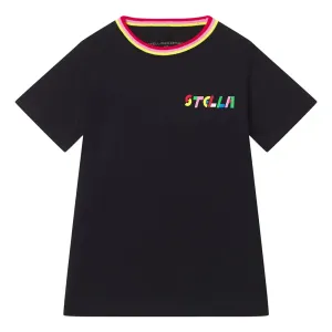 Stella Mccartney Girls Stripe Collar T-shirt Black 8Y