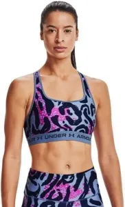 Under Armour Women's Armour Mid Crossback Printed Sports Bra Mineral Blue/Midnight Navy M Ropa interior deportiva