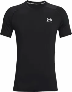 Under Armour Men's HeatGear Armour Fitted Short Sleeve Black/White XL Camiseta para correr de manga corta