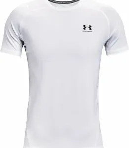 Under Armour Men's HeatGear Armour Fitted Short Sleeve White/Black L Camiseta para correr de manga corta