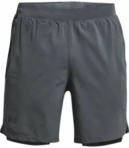 Under Armour UA Launch SW 7'' 2 in 1 Pitch Gray/Black/Reflective S Pantalones cortos para correr
