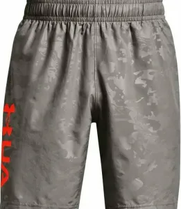 Under Armour UA Woven Emboss Shorts Concrete/Phoenix Fire 2XL Pantalones cortos para correr