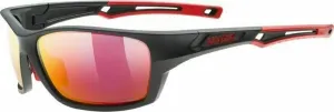 UVEX Sportstyle 232 Polarized Black Mat Red/Mirror Red Gafas de ciclismo