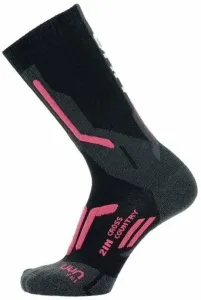UYN Lady Ski Cross Country 2In Socks Black/Pink 37-38 Calcetines de esquí