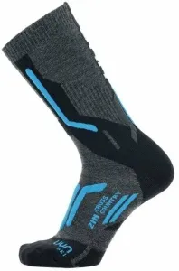 UYN Man Ski Cross Country 2In Socks Anthracite/Blue 42-44 Calcetines de esquí