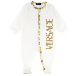 Versace - Baby White/gold Unisex Babygrow 3M White
