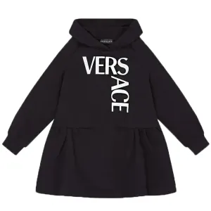 Versace - Girls Logo Hoodie Dress Black 10Y