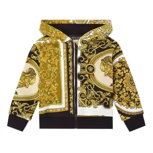 Versace Boys Mixed Print Hoodie Gold Multi Coloured 12M