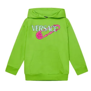 Versace Girls Safety Pin Hoodie Green 8Y