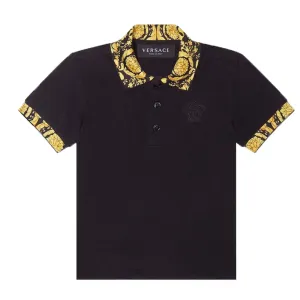Versace Baby Boys Barocco Polo Shirt Black 36M