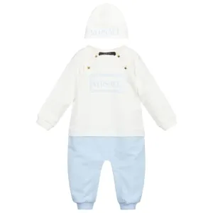 Versace Boys Babygrow Gift Set White & Blue 12M