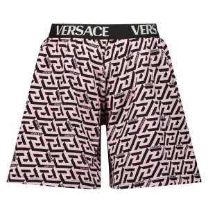 Versace Girls La Greca Shorts Pink 14Y