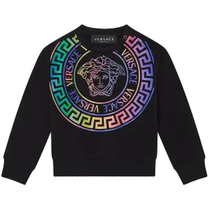 Versace Baby Girls Holographic Medusa Print Sweatshirt Black 12M