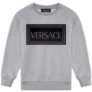 Versace Boys Cotton Sweater Grey 14Y