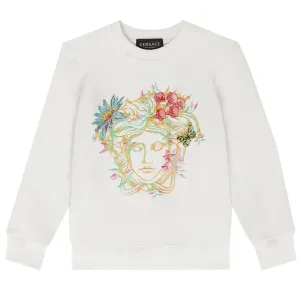 Versace Girls Medusa Jardin Sweater White 8Y