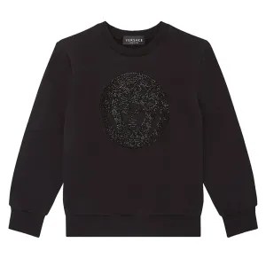 Versace Kids Unisex Crystal Medusa Sweatshirt Black 6Y