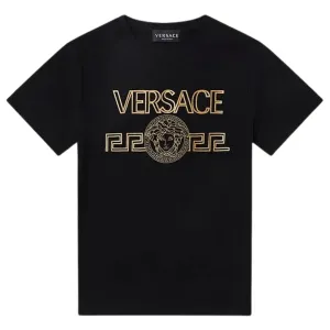 Versace Boys Greca Logo T-shirt Black 6Y