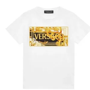 Versace Boys Logo Embroidered T-shirt White 8 Years