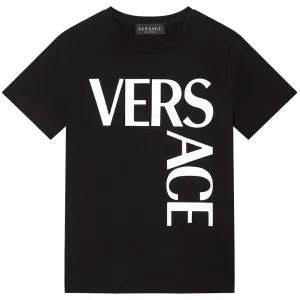 Versace Boys Logo Motif T-shirt Black 14Y