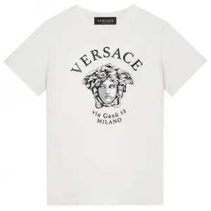 Versace Boys Medusa Logo T-shirt White 4Y