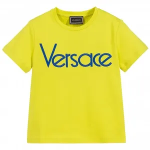 Young Versace Boys Logo Print T-shirt Yellow 12Y
