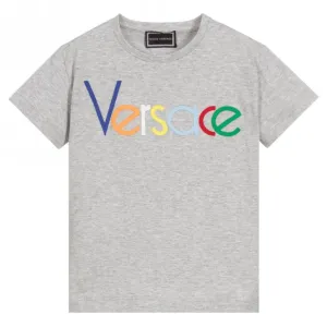 Young Versace Boys Logo T-shirt Grey 10Y #706219