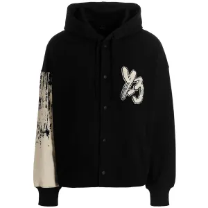 Y-3 Mens Graphic Logo French Terry Hooded Jacket S Black