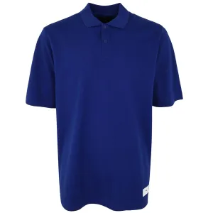 Y-3 Unisex Short Sleeve Polo Shirt Blue Small