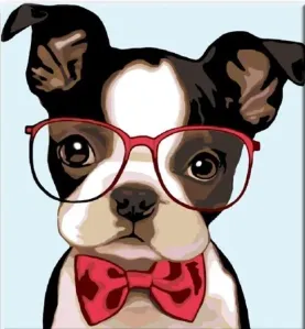 Zuty Painting by Numbers Bulldog With Glasses #48471