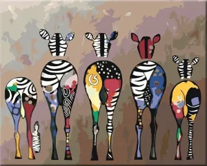 Zuty Painting by Numbers Herd of Zebras Pintura por números