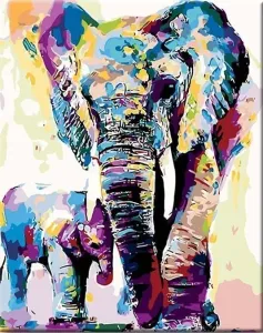 Zuty Painting by Numbers Painted Elephants Pintura por números